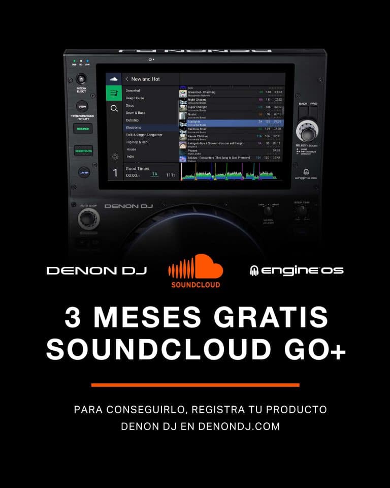 3 meses GRATIS de SOUNDCLOUD GO+ para los usuarios de DENON DJ PRIME